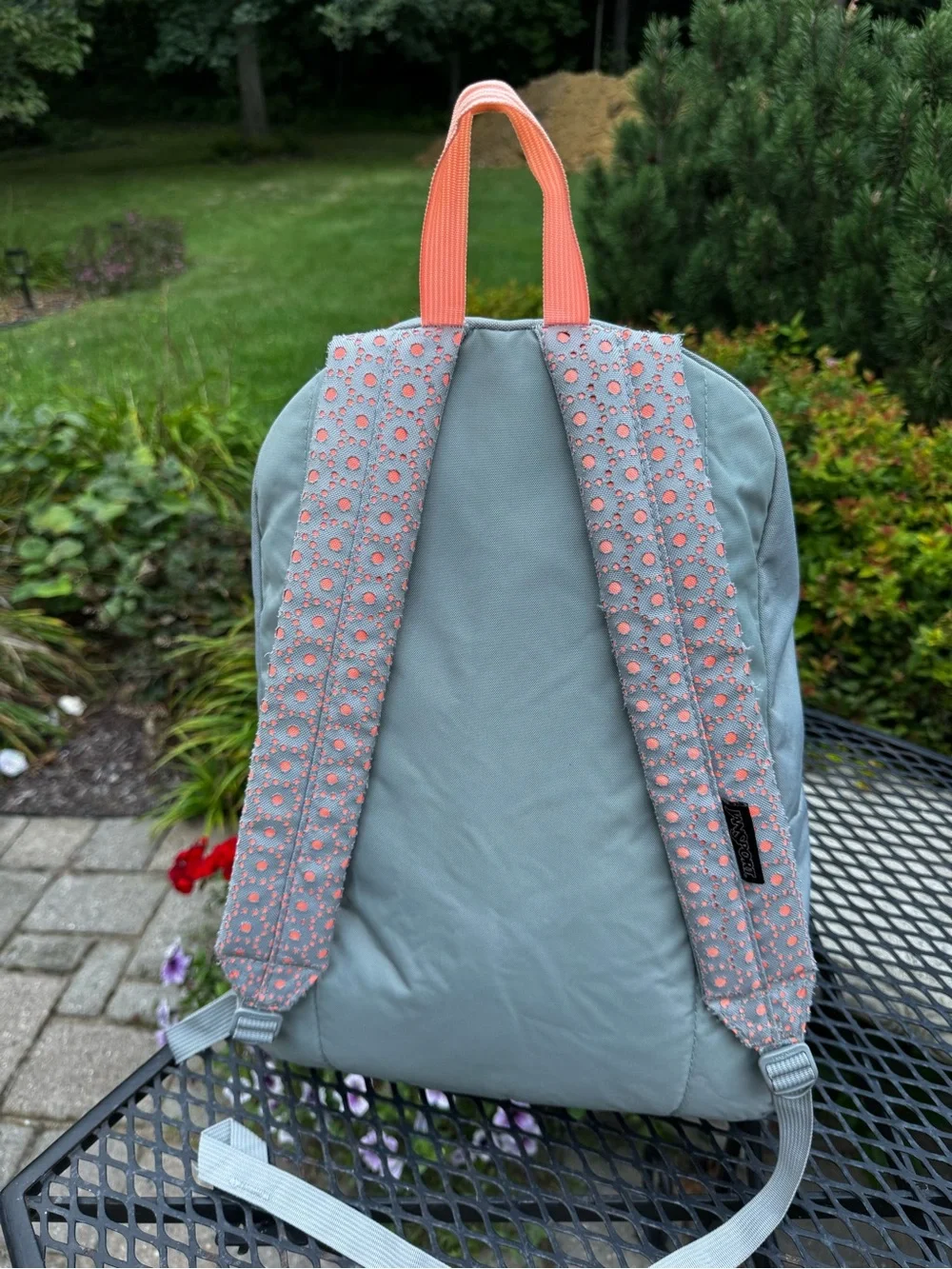 Jansport Light Gray Backpack with Pink Accents